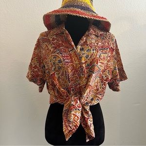 Amanda Smith Pure Silk 100% silk shorts sleeves blouse